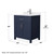 Wyndham WCG242430SBNWCUNSMXX Beckett 30 Inch Single Bathroom Vanity in Dark Blue, White Cultured Marble Countertop, Undermount Square Sink, Brushed Nickel Trim