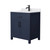 Wyndham WCG242430SBBWCUNSMXX Beckett 30 Inch Single Bathroom Vanity in Dark Blue, White Cultured Marble Countertop, Undermount Square Sink, Matte Black Trim