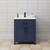Wyndham WCG242430SBBWCUNSMXX Beckett 30 Inch Single Bathroom Vanity in Dark Blue, White Cultured Marble Countertop, Undermount Square Sink, Matte Black Trim
