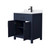 Wyndham WCG242430SBBWCUNSMXX Beckett 30 Inch Single Bathroom Vanity in Dark Blue, White Cultured Marble Countertop, Undermount Square Sink, Matte Black Trim