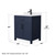 Wyndham WCG242430SBBWCUNSMXX Beckett 30 Inch Single Bathroom Vanity in Dark Blue, White Cultured Marble Countertop, Undermount Square Sink, Matte Black Trim