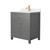 Wyndham WCG242430SGGCCUNSMXX Beckett 30 Inch Single Bathroom Vanity in Dark Gray, Carrara Cultured Marble Countertop, Undermount Square Sink, Brushed Gold Trim