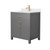 Wyndham WCG242430SGGWCUNSMXX Beckett 30 Inch Single Bathroom Vanity in Dark Gray, White Cultured Marble Countertop, Undermount Square Sink, Brushed Gold Trim