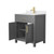 Wyndham WCG242430SGGWCUNSMXX Beckett 30 Inch Single Bathroom Vanity in Dark Gray, White Cultured Marble Countertop, Undermount Square Sink, Brushed Gold Trim