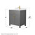 Wyndham WCG242430SGGWCUNSMXX Beckett 30 Inch Single Bathroom Vanity in Dark Gray, White Cultured Marble Countertop, Undermount Square Sink, Brushed Gold Trim
