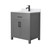Wyndham WCG242430SGBWCUNSMXX Beckett 30 Inch Single Bathroom Vanity in Dark Gray, White Cultured Marble Countertop, Undermount Square Sink, Matte Black Trim