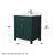 Wyndham WCG242430SGECCUNSMXX Beckett 30 Inch Single Bathroom Vanity in Green, Carrara Cultured Marble Countertop, Undermount Square Sink, Brushed Nickel Trim