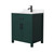 Wyndham WCG242430SGKCCUNSMXX Beckett 30 Inch Single Bathroom Vanity in Green, Carrara Cultured Marble Countertop, Undermount Square Sink, Matte Black Trim