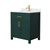 Wyndham WCG242430SGDWCUNSMXX Beckett 30 Inch Single Bathroom Vanity in Green, White Cultured Marble Countertop, Undermount Square Sink, Brushed Gold Trim