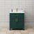 Wyndham WCG242430SGDWCUNSMXX Beckett 30 Inch Single Bathroom Vanity in Green, White Cultured Marble Countertop, Undermount Square Sink, Brushed Gold Trim