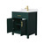 Wyndham WCG242430SGDWCUNSMXX Beckett 30 Inch Single Bathroom Vanity in Green, White Cultured Marble Countertop, Undermount Square Sink, Brushed Gold Trim