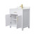 Wyndham WCG242430SWGCCUNSMXX Beckett 30 Inch Single Bathroom Vanity in White, Carrara Cultured Marble Countertop, Undermount Square Sink, Brushed Gold Trim