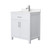 Wyndham WCG242430SWHCCUNSMXX Beckett 30 Inch Single Bathroom Vanity in White, Carrara Cultured Marble Countertop, Undermount Square Sink, Brushed Nickel Trim