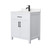 Wyndham WCG242430SWBCCUNSMXX Beckett 30 Inch Single Bathroom Vanity in White, Carrara Cultured Marble Countertop, Undermount Square Sink, Matte Black Trim