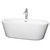 Wyndham WCOBT100367ATP11PC Mermaid 67 Inch Freestanding Bathtub in White with Floor Mounted Faucet, Drain and Overflow Trim in Polished Chrome