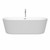 Wyndham WCOBT101271ATP11PC Carissa 71 Inch Freestanding Bathtub in White with Floor Mounted Faucet, Drain and Overflow Trim in Polished Chrome