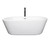 Wyndham  WCOBT100367PCATPBK Mermaid 67 Inch Freestanding Bathtub in White with Polished Chrome Trim and Floor Mounted Faucet in Matte Black