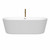 Wyndham WCOBT101271PCATPGD Carissa 71 Inch Freestanding Bathtub in White with Polished Chrome Trim and Floor Mounted Faucet in Brushed Gold