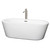 Wyndham WCOBT100367ATP11BN Mermaid 67 Inch Freestanding Bathtub in White with Floor Mounted Faucet, Drain and Overflow Trim in Brushed Nickel