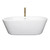 Wyndham WCOBT100367SWATPGD Mermaid 67 Inch Freestanding Bathtub in White with Shiny White Trim and Floor Mounted Faucet in Brushed Gold