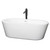 Wyndham WCOBT100367SWATPBK Mermaid 67 Inch Freestanding Bathtub in White with Shiny White Trim and Floor Mounted Faucet in Matte Black