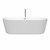 Wyndham WCOBT101271ATP11BN Carissa 71 Inch Freestanding Bathtub in White with Floor Mounted Faucet, Drain and Overflow Trim in Brushed Nickel