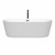Wyndham WCOBT101271MBATPBK Carissa 71 Inch Freestanding Bathtub in White with Floor Mounted Faucet, Drain and Overflow Trim in Matte Black