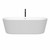 Wyndham  WCOBT101271SWATPBK Carissa 71 Inch Freestanding Bathtub in White with Shiny White Trim and Floor Mounted Faucet in Matte Black