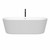 Wyndham WCOBT101271SWATPBK Carissa 71 Inch Freestanding Bathtub in White with Shiny White Trim and Floor Mounted Faucet in Matte Black