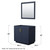 Wyndham WCF292936SBLCXSXXM34 Miranda 36 Inch Single Bathroom Vanity in Dark Blue, No Countertop, No Sink, Brushed Gold Trim, 34 Inch Mirror