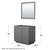 Wyndham WCF292936SGGCXSXXM34 Miranda 36 Inch Single Bathroom Vanity in Dark Gray, No Countertop, No Sink, Brushed Gold Trim, 34 Inch Mirror