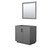 Wyndham WCF292936SGBCXSXXM34 Miranda 36 Inch Single Bathroom Vanity in Dark Gray, No Countertop, No Sink, Matte Black Trim, 34 Inch Mirror