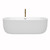 Wyndham WCOBT101371PCATPGD Juliette 71 Inch Freestanding Bathtub in White with Polished Chrome Trim and Floor Mounted Faucet in Brushed Gold