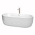 Wyndham WCOBT101371ATP11BN Juliette 71 Inch Freestanding Bathtub in White with Floor Mounted Faucet, Drain and Overflow Trim in Brushed Nickel