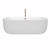 Wyndham WCOBT101371ATP11BN Juliette 71 Inch Freestanding Bathtub in White with Floor Mounted Faucet, Drain and Overflow Trim in Brushed Nickel