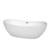 Wyndham WCOBT101470BNTRIM Rebecca 70 Inch Freestanding Bathtub in White with Brushed Nickel Drain and Overflow Trim