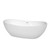 Wyndham WCOBT101470SWTRIM Rebecca 70 Inch Freestanding Bathtub in White with Shiny White Drain and Overflow Trim