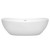 Wyndham WCOBT101470SWTRIM Rebecca 70 Inch Freestanding Bathtub in White with Shiny White Drain and Overflow Trim