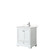 Wyndham WCS202030SWHC2UNSMXX Deborah 30 Inch Single Bathroom Vanity in White, Light-Vein Carrara Cultured Marble Countertop, Undermount Square Sink, No Mirror