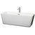 Wyndham WCOBT100169ATP11BN Emily 69 Inch Freestanding Bathtub in White with Floor Mounted Faucet, Drain and Overflow Trim in Brushed Nickel