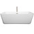 Wyndham WCOBT100169ATP11BN Emily 69 Inch Freestanding Bathtub in White with Floor Mounted Faucet, Drain and Overflow Trim in Brushed Nickel