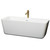 Wyndham WCOBT100169SWATPGD Emily 69 Inch Freestanding Bathtub in White with Shiny White Trim and Floor Mounted Faucet in Brushed Gold