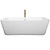 Wyndham WCOBT100169SWATPGD Emily 69 Inch Freestanding Bathtub in White with Shiny White Trim and Floor Mounted Faucet in Brushed Gold
