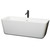 Wyndham WCOBT100169SWATPBK Emily 69 Inch Freestanding Bathtub in White with Shiny White Trim and Floor Mounted Faucet in Matte Black