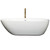 Wyndham WCOBT100071SWATPGD Melissa 71 Inch Freestanding Bathtub in White with Shiny White Trim and Floor Mounted Faucet in Brushed Gold Wyndham WCOBT100071SWATPGD Melissa 71 Inch Freestanding Bathtub in White with Shiny White Trim and Floor Mounted Faucet in Brushed Gold