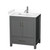 Wyndham WCS141430SKGWCUNSMXX Sheffield 30 Inch Single Bathroom Vanity in Dark Gray, White Cultured Marble Countertop, Undermount Square Sink, No Mirror