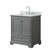 Wyndham WCS202030SKGCMUNSMXX Deborah 30 Inch Single Bathroom Vanity in Dark Gray, White Carrara Marble Countertop, Undermount Square Sink, and No Mirror
