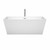 Wyndham WCBTK151463ATP11PC Sara 63 Inch Freestanding Bathtub in White with Floor Mounted Faucet, Drain and Overflow Trim in Polished Chrome