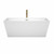 Wyndham WCBTK151463PCATPGD Sara 63 Inch Freestanding Bathtub in White with Polished Chrome Trim and Floor Mounted Faucet in Brushed Gold