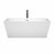 Wyndham WCBTK151463PCATPBK Sara 63 Inch Freestanding Bathtub in White with Polished Chrome Trim and Floor Mounted Faucet in Matte Black